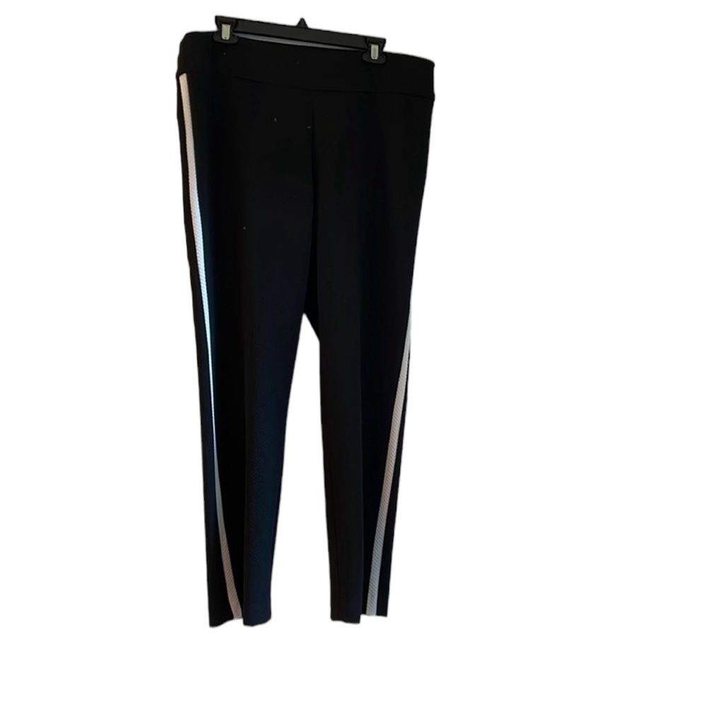 Black with white stripe pull on pique stretch pant. NWOT. XL